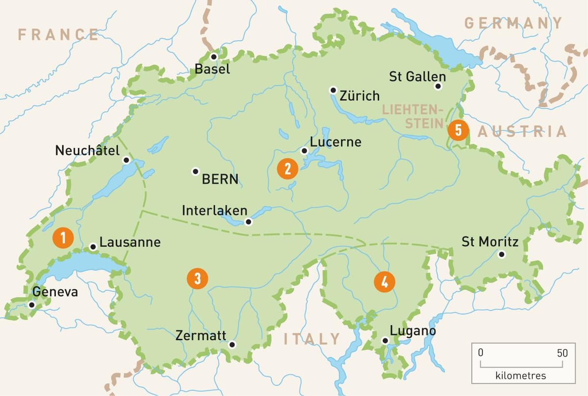 スイスの地図