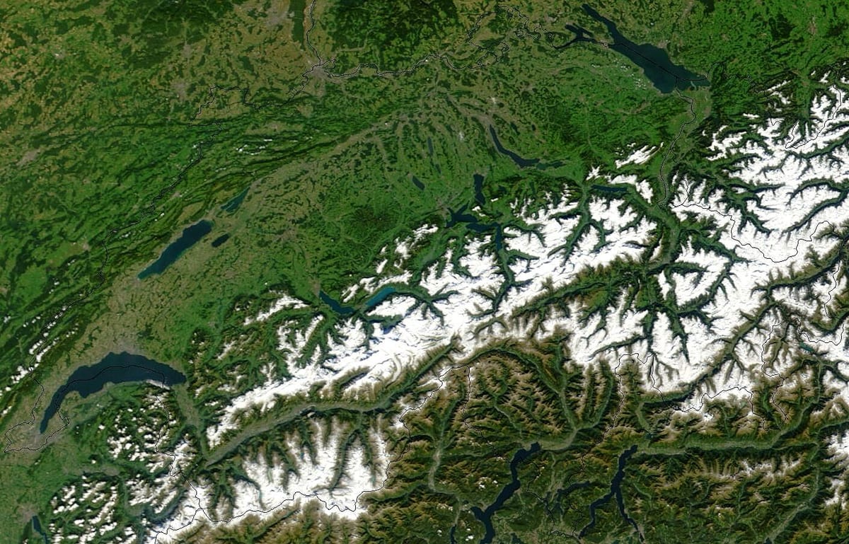 地図スイスの衛星