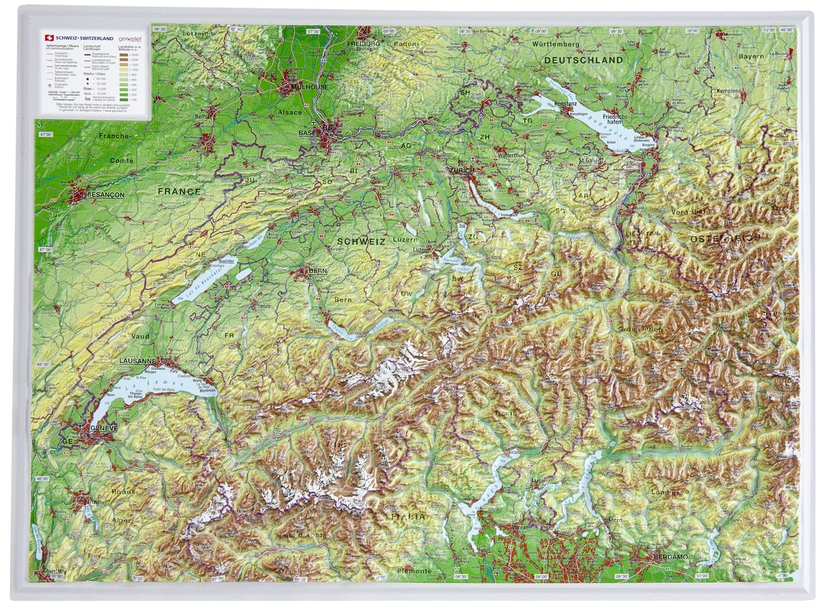 地図スイスの3d