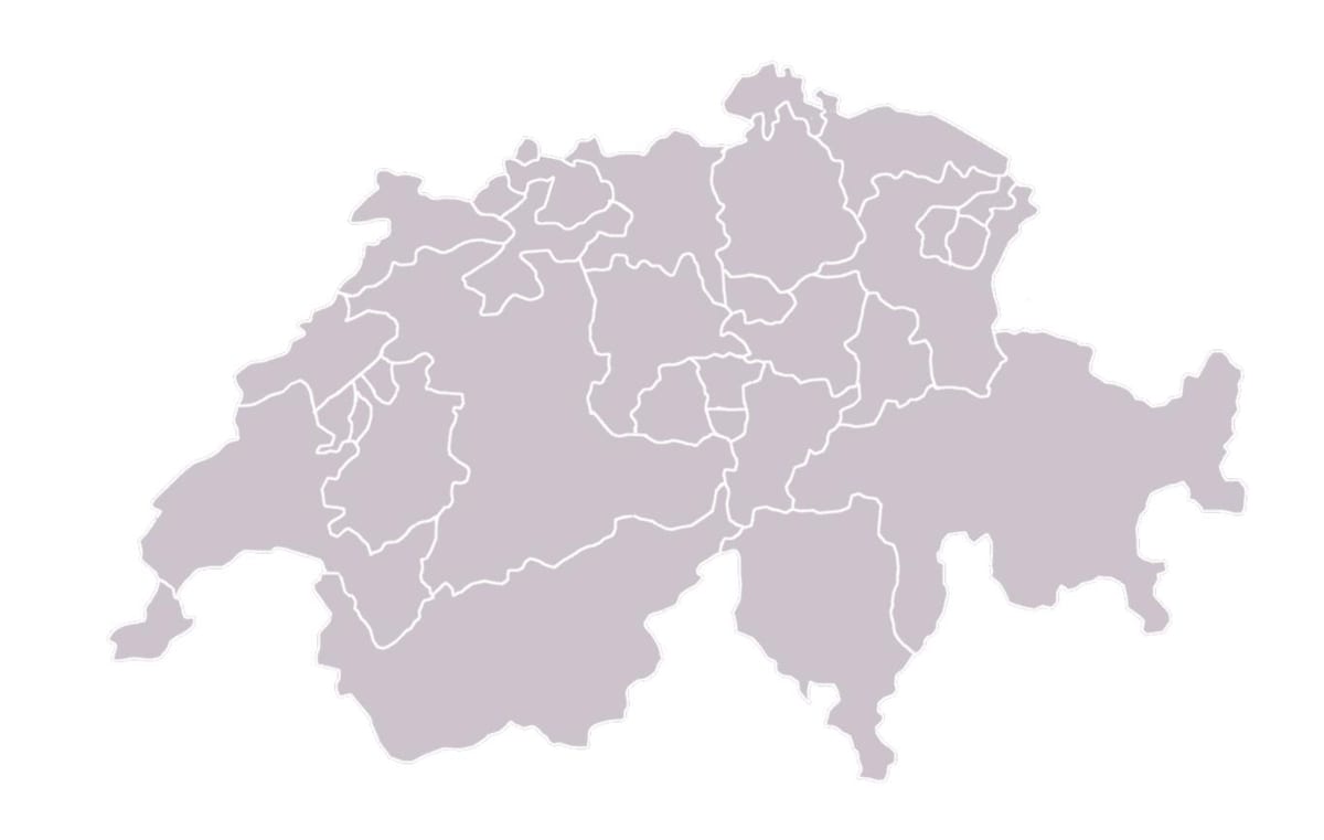 地図の白地図のスイス
