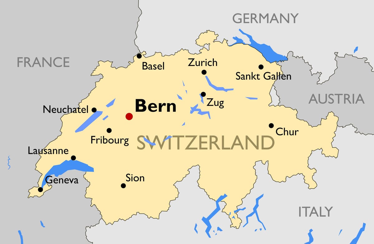 地図の観光マップのスイス都市
