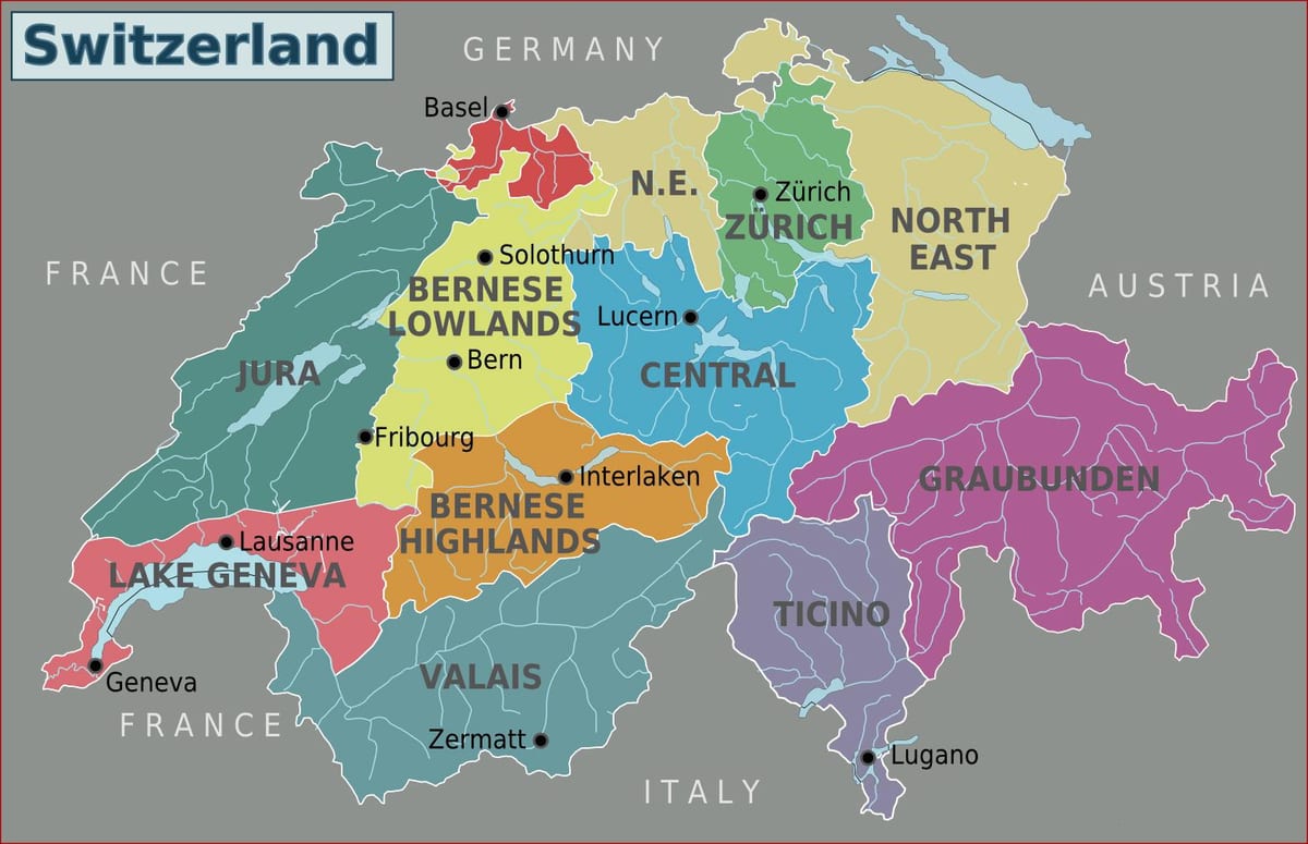 スイスの魅力を地図