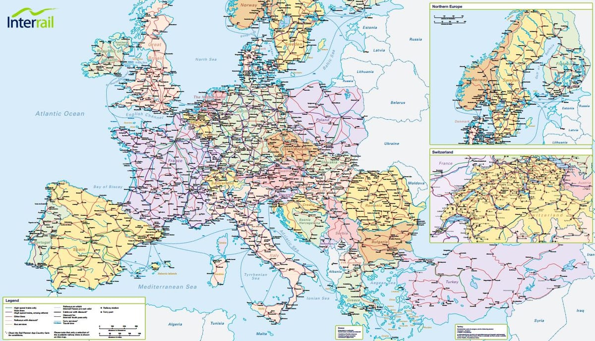 地図interrailスイス 