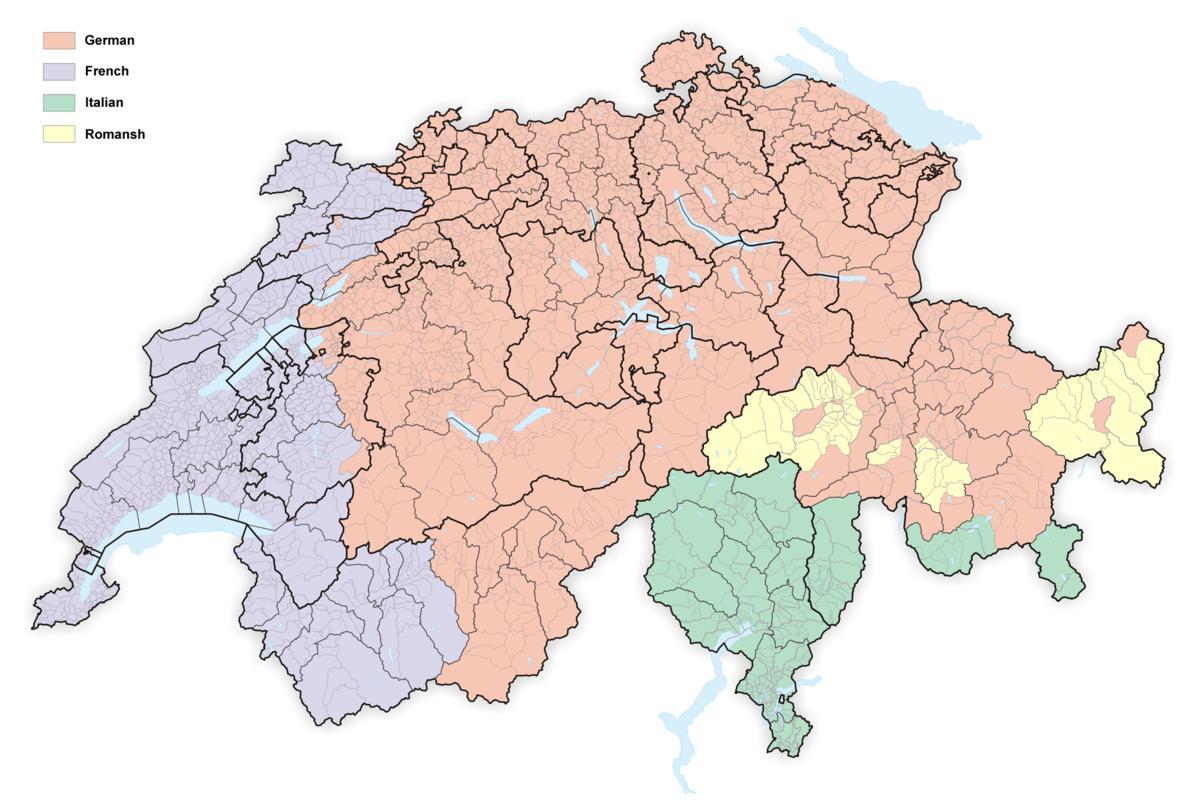 地図スイスの言語