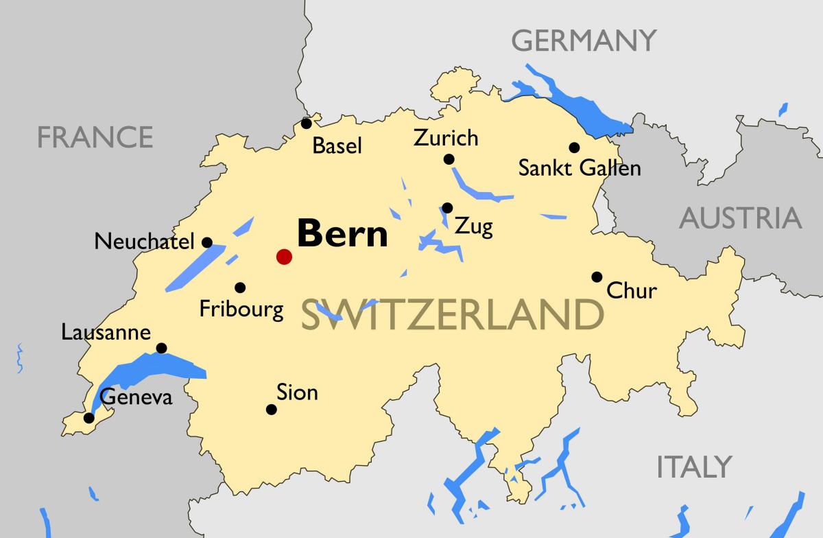 地図のスイスの主要都市