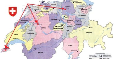 ジュネーブスイス欧州の地図
