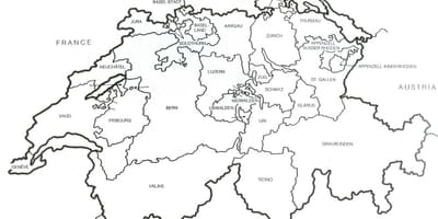 スイスの白地図