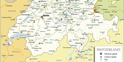 国際空港、スイスの地図