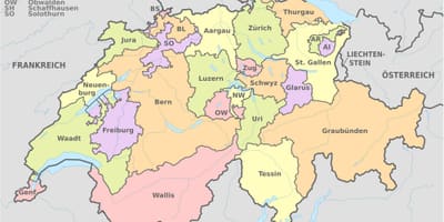 スイスの国-地図