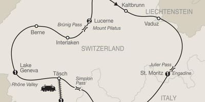 地図のスイス絶景ドライブ