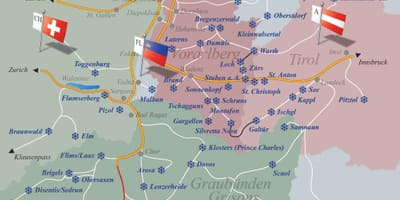 スキーリゾートはスイスの地図
