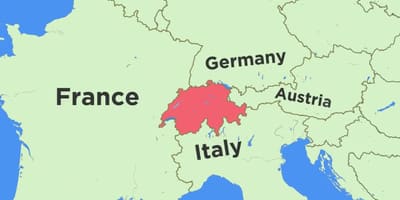 地図のスイス、近隣諸国