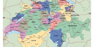 地図のチューリッヒスイスや周辺地域