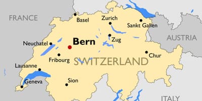 地図の観光マップのスイス都市