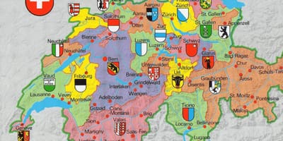 地図の観光マップのチューリッヒスイス