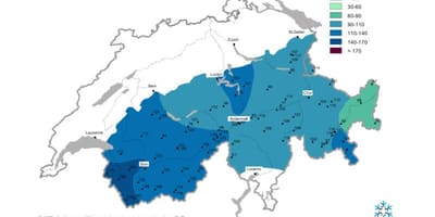 地図-雪のスイスの地図
