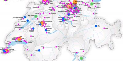 スイスの地図と主要都市